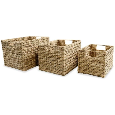 Image of vidaXL Storage Basket Set 3 Pieces Water Hyacinth