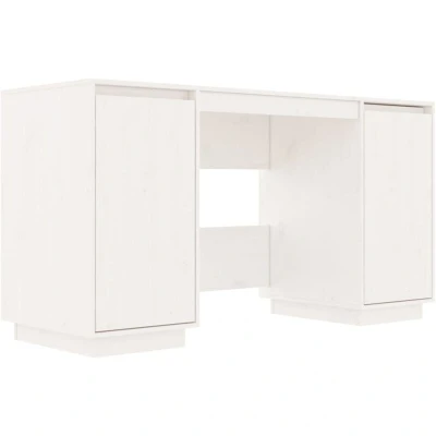 Image of vidaXL Desk White 140x50x75 cm Solid Wood Pine