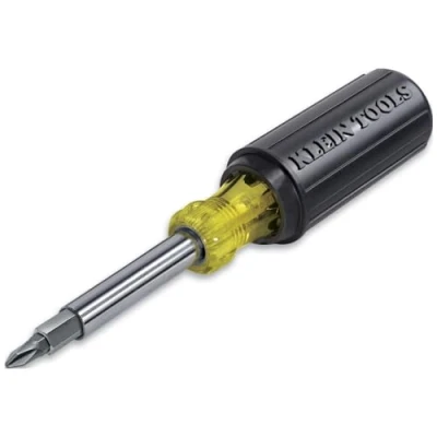 Image of Screwdriver And Nut Driver 11 in 1 Multi Tool, Industrial Strength Bits, Cushion Grip Handle KLEIN TOOLS 32500 , Black