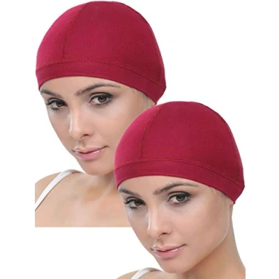 Image of Deresina Bamboo Wig Cap for Hair Loss (2pcs) (Burgundy)