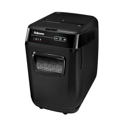 Image of Fellowes Paper Shredder for Home Office Use 200 Sheet Auto Feed, 10 Manual Feed Micro Cut AutoMax 200M Hybrid with Sleep Mode Feature &amp; 32L Bin Superior Security P5