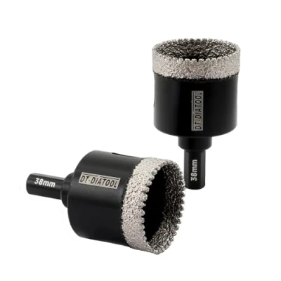 Image of DT DIATOOL Diamond Core Drill Bit 38mm, 2 Pack Hole Saw with Triangle Shank for Porcelain Tile Ceramic Marble Granite