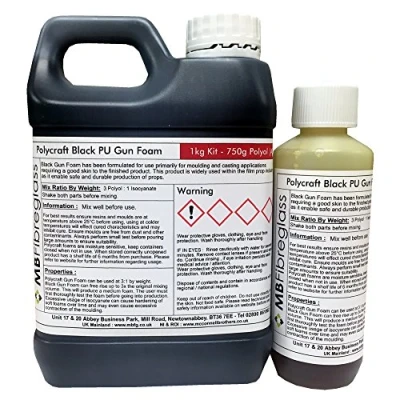 Image of Polycraft Black Gun Foam Polyurethane Casting 1kg Kit