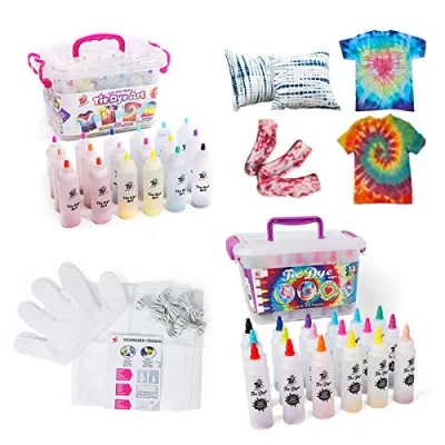 Image of TBC The Best Crafts Tie Dye Art Kit for Over 12 Kids to Play, Easy &amp; Fun (18 Colours)