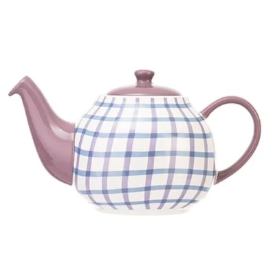 Image of Siip Gingham Purple 6 Cup Teapot