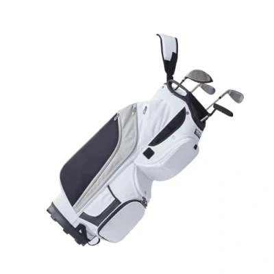 Image of VEVOR Golf Cart Bag with 14 Way Organizer Divider Top, 36 13 Pockets Premium Nylon Bag, Durable Bags Handles &amp; Dust Cover Detachable Straps for Men Women, White Color Block