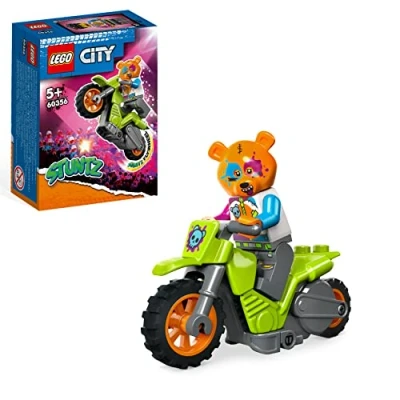 Image of LEGO 60356 City Stuntz Bear Stunt Bike, Flywheel Powered Motorbike Toy to Perform Jumps and Tricks, Toys for Kids, Boys &amp; Girls Age 5 Plus, Small Gift or Extension Set