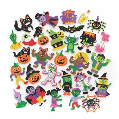 Image of Baker Ross FE734 Halloween Foam Stickers Pack of 200, Kids Stickers, Ideal for Children&#039;s Arts and Crafts Projects, Great Card Making Scrapbooking