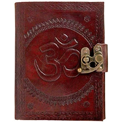 Image of OVERDOSE OM Journal Diary Notebook Handcrafted for Students Office Travel Gift Sketchbook Men &amp; Women Size 5&quot; x 7&quot; inches 12x17 cm