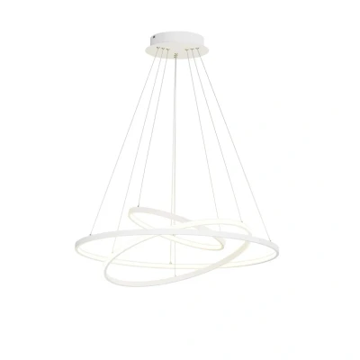Image of Lucande LED pendant light Ezana, white, metal, Ø 80cm