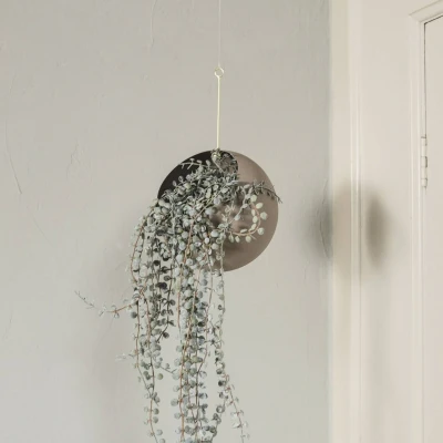 Image of AYTM Globe flower pot, hanging, Ø 21 cm, grey, aluminium