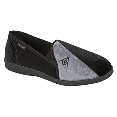 Image of DUNLOP Duncan Black Mens Slippers UK Size 12