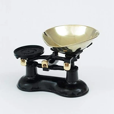 Image of VICTOR Traditional CAST Iron Scales Black with Brass Scoop