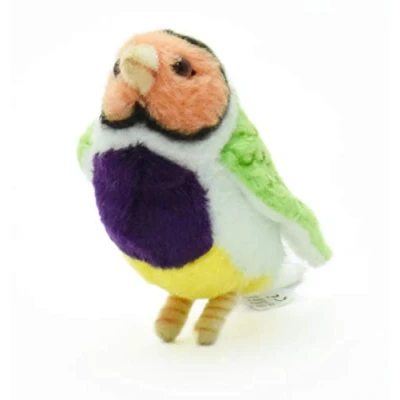 Image of Orange Headed Gouldian Finch Plush Soft Toy by Hansa 5693 11cm