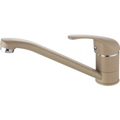 Image of Xcel Home Quality Modern Beige Kitchen Sink Tap with Hoses Standard Fittings Single Levers Solid Brass Round Mixer Monobloc Luxury Faucet 1 pc