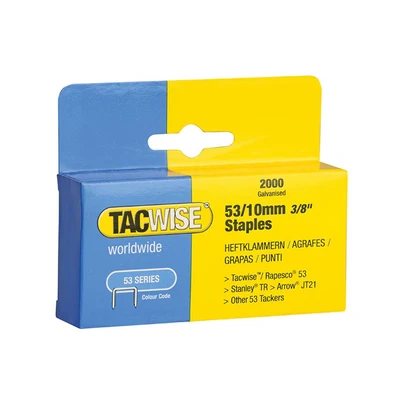 Image of Tacwise 0336 Type 53 / 10 mm Galvanised Staples, Pack of 2000