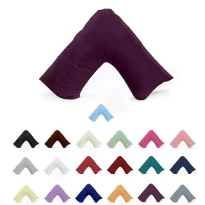 Image of EGYPTO Orthopaedic V Shaped Pillow Nursing Pregnancy Back Support Cases (Plum)