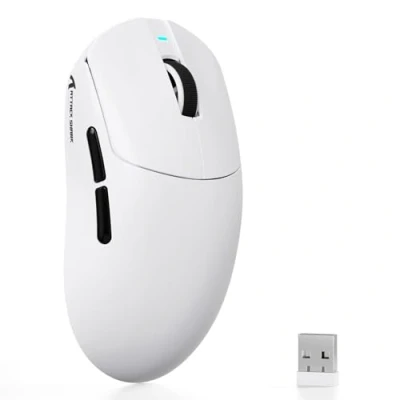Image of ATTACK SHARK X8 SE Wireless Gaming Mouse, 55g Lightweight Mice, PAW3311 Sensor, BK52820 Chip, 25,000 DPI, BT/2.4G/USB C, 80 Million Clicks, 500mAh Battery, Web Driver for PC/Mac White