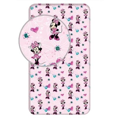 Image of Fitted Sheet Minnie Mouse Single Bed%100 Cotton, Official Licensed(200x90x25cm)