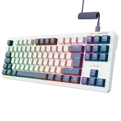 Image of GXTrust 872 Xyra TKL Mechanical Keyboard Gasket Mount UK Layout, Hot Swappable Wired Gaming Creamy 80%, RGB Backlit with Software, Custom Soft Feel Pre lubed 5 pin Leobog Linear 60M Switches