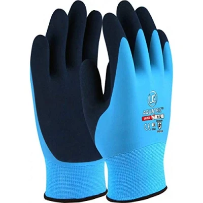 Image of UCI AQUATEK Latex Waterproof Fully Coated Grip Work Gloves Blue (9/Large)