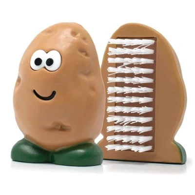 Image of Joie Kitchen Gadgets Spud Dude Classic Brush, Fabric, Brown, One Size