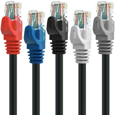Image of MEDIABRIDGE Ethernet Cable (5 Pack 3 Feet) Supports Cat6/5e/5, 550MHz, 10Gbps RJ45 Multi Color (Part# 31 699 03X5M)