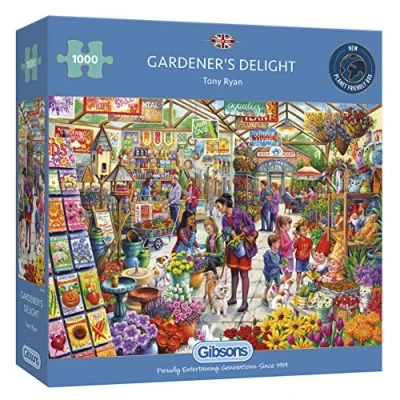 Image of Gardener’s Delight 1000 Piece Jigsaw Puzzle Garden Centre Sustainable for Adults Premium 100% Recycled Board Great Gift Gibsons Games
