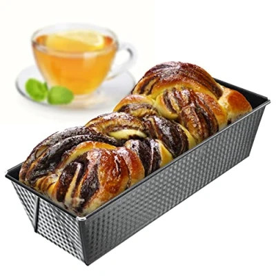 Image of KADAX Baking Tin, Non Stick Coated Sheet Metal Loaf Oblong Tray in Various Sizes, Oven Narrow Pan for Bread, Brownie (30.5 x 12 cm, Black)