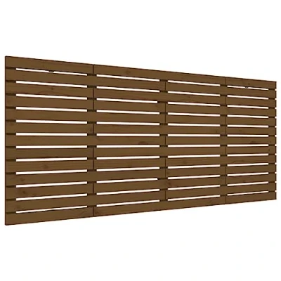 Image of vidaXL Solid Pine Wood Wall Mounted Headboard Honey Brown Classic Style Perfect for Any Bedroom