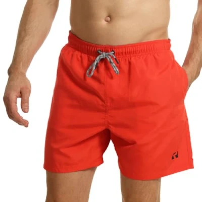 Image of RIPT Men&#039;s Performance Essentials Quick Dry UV 50 Sun Protection Swim Shorts Trunks, Red, XXL