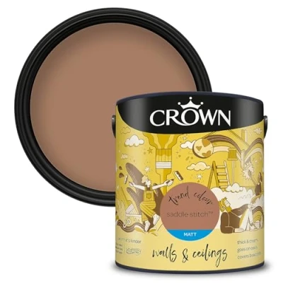 Image of CROWN 2.5L Breatheasy MATT Emulsion Paint for Walls &amp; Ceilings SADDLE STITCH