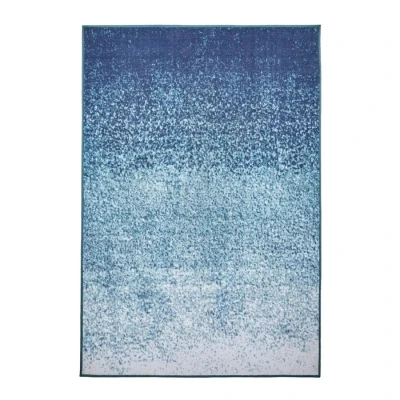 Image of Dreams &amp; Drapes Blue Gradient Rug (180 x 120cm) Low Pile (Hypoallergenic) Machine Washable Non Slip in Ombre for Living Room Bedroom Decor