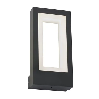 Image of Searchlight Lighting Berlin Outdoor Led Wall/Porch Light Dark Grey, Frosted Diffuser IP44 4000K