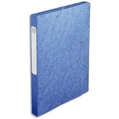 Image of Exacompta Ref 18505H Cartobox Pressboard Filing Box 25 x 33cm, Suitable for A4 Documents, Elastic Straps on 2 Corners, 25mm Spine, FSC Certified Blue