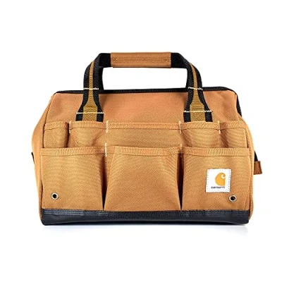 Image of Carhartt Gear B0000351 14 Inch 25 Pocket Heavyweight Tool Bag One Size Fits All Brown