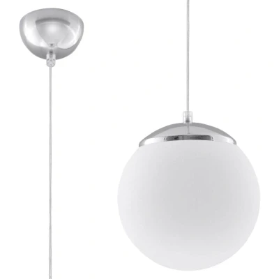 Image of Ugo 1 Light Globe Pendant White, Chrome, E27