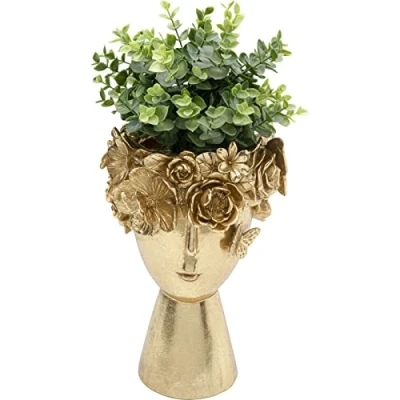 Image of Kare Designer Decorative Flower Crown Vase, Gold, Vase for Dried Flowers, 31 cm (H)