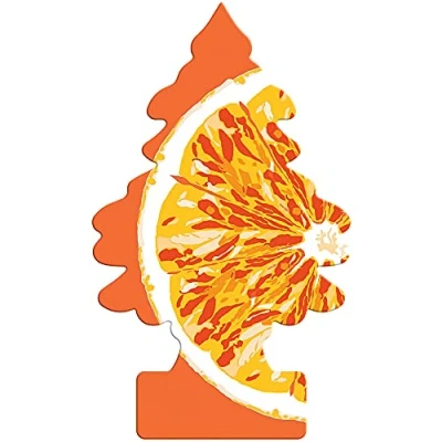 Image of Little Trees Air Freshener Tree MTR0084B Orange Juice Fragrance For Car Home Boat Caravan 24 Pack