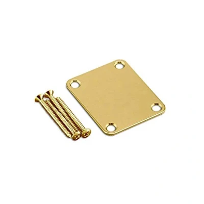 Image of Gotoh Replacement 4 Hole Neckplate with Mounting Screws Gold