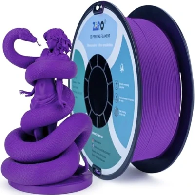 Image of ZIRO Matte PLA Filament 1.75mm, 1KG 3D Printer Filament, High Toughness PLA, Dimensional Accuracy +/ 0.03mm, Purple