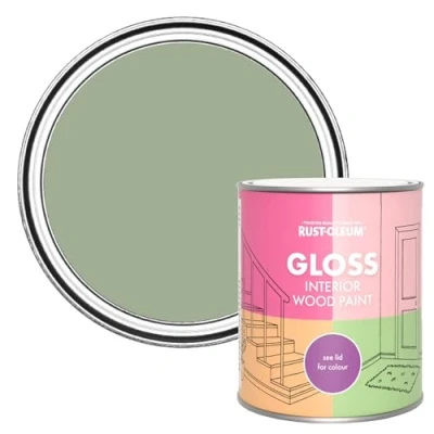 Image of Rust Oleum Green Interior Wood Paint in Gloss Finish Bramwell 750ml