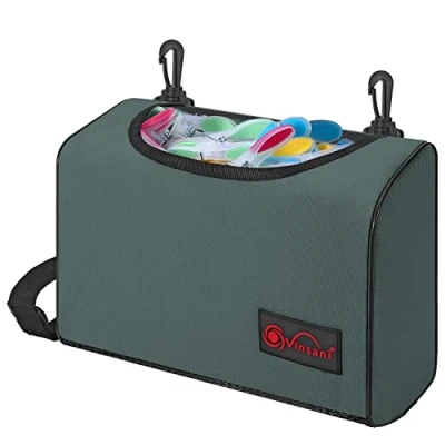 Image of Vinsani Clothes Peg Bag Premium Waterproof Wearable Storage Organiser with Double Clips, Shoulder/Waist Strap Holds up to 300 Pegs Suitable for Indoor Outdoor Use Grey