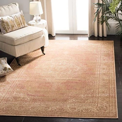 Image of SAFAVIEH Traditional Rug for Living Room, Dining Bedroom Vintage Collection, Short Pile, in Light Brown and Ivory, 160 X 229 cm