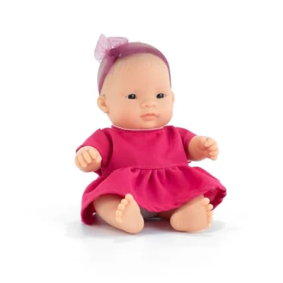 Image of Miniland Baby Doll Asian Girl 21cm. Made in Spain with vanilla scent. Anatomically correct. My friends &amp; Me collection