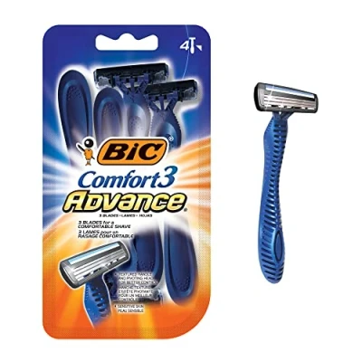 Image of BIC Comfort 3 Advance Disposable Razor, Men, 4 Count (Pack of 6)
