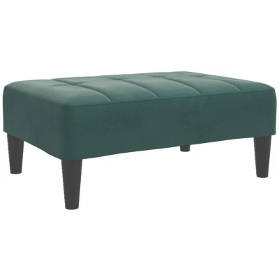 Image of vidaXL dark green velvet footstool ottoman versatile lounge stool for living room/bedroom compact design 77x55x31 cm, plywood frame