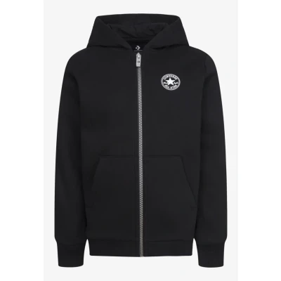 Image of Converse Chest Unisex Zipup sweatshirt for kids, Size: 3 4y, Black