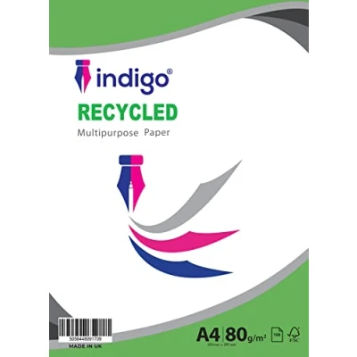 Image of Indigo® A4 Paper 100% Recycled Multipurpose Copier 80gsm 100 Sheets