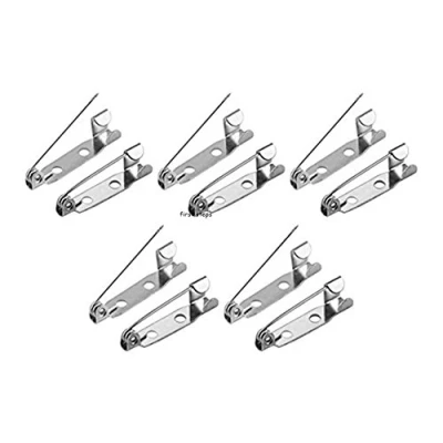 Image of 10 x 20mm First Steps Silver Brooch Pins Back Bars Jewellery Bar Findings Smooth Finish